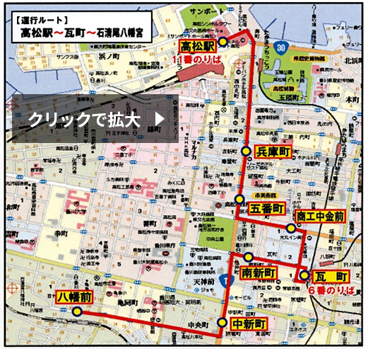 シャトルバス運行運行ルート